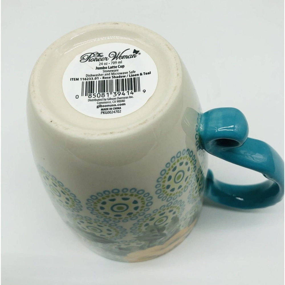 Pioneer Woman Jumbo Mug 24oz Latte Stoneware Rose Shadow Floral REPLACEMENT A1 - Picture 5 of 9
